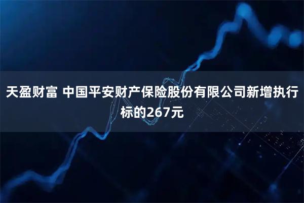 天盈财富 中国平安财产保险股份有限公司新增执行标的267元